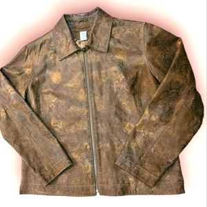 Chico's Leather Jacket. Size M‎